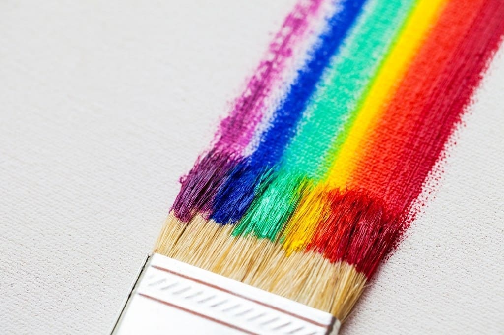 paintbrush with rainbow colors