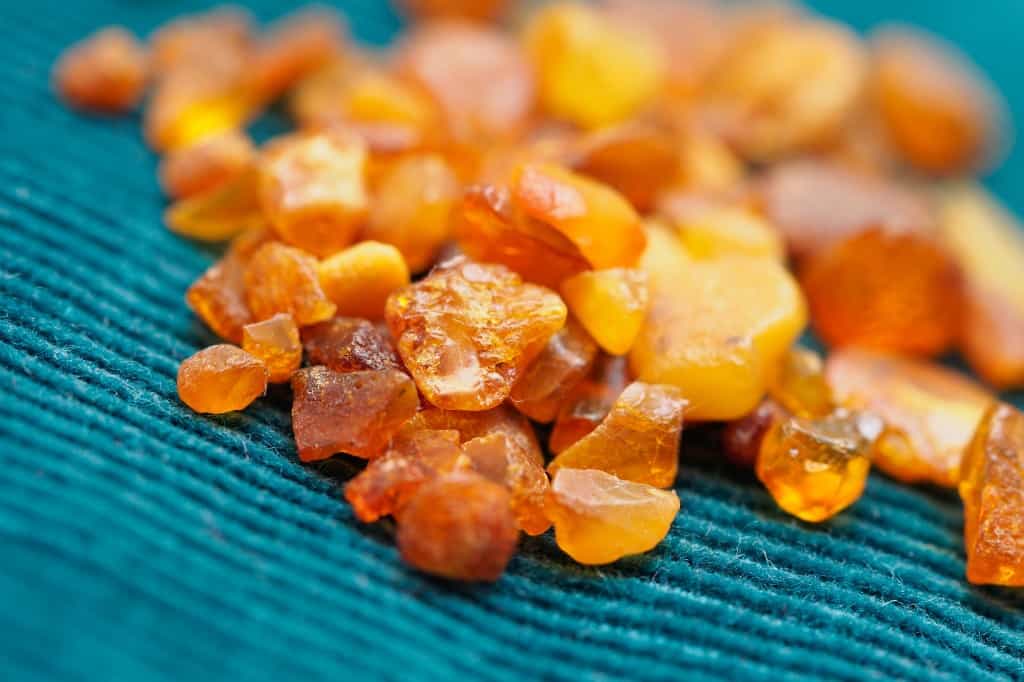 Amber yellow crystals