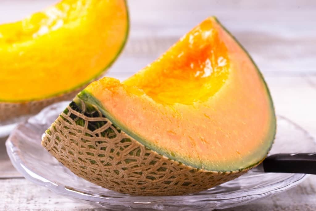 Sliced cantaloupe