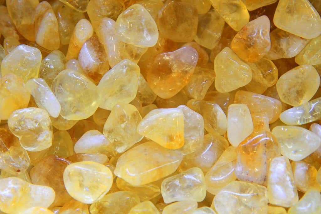 Crystals of citrine or yellow quartz