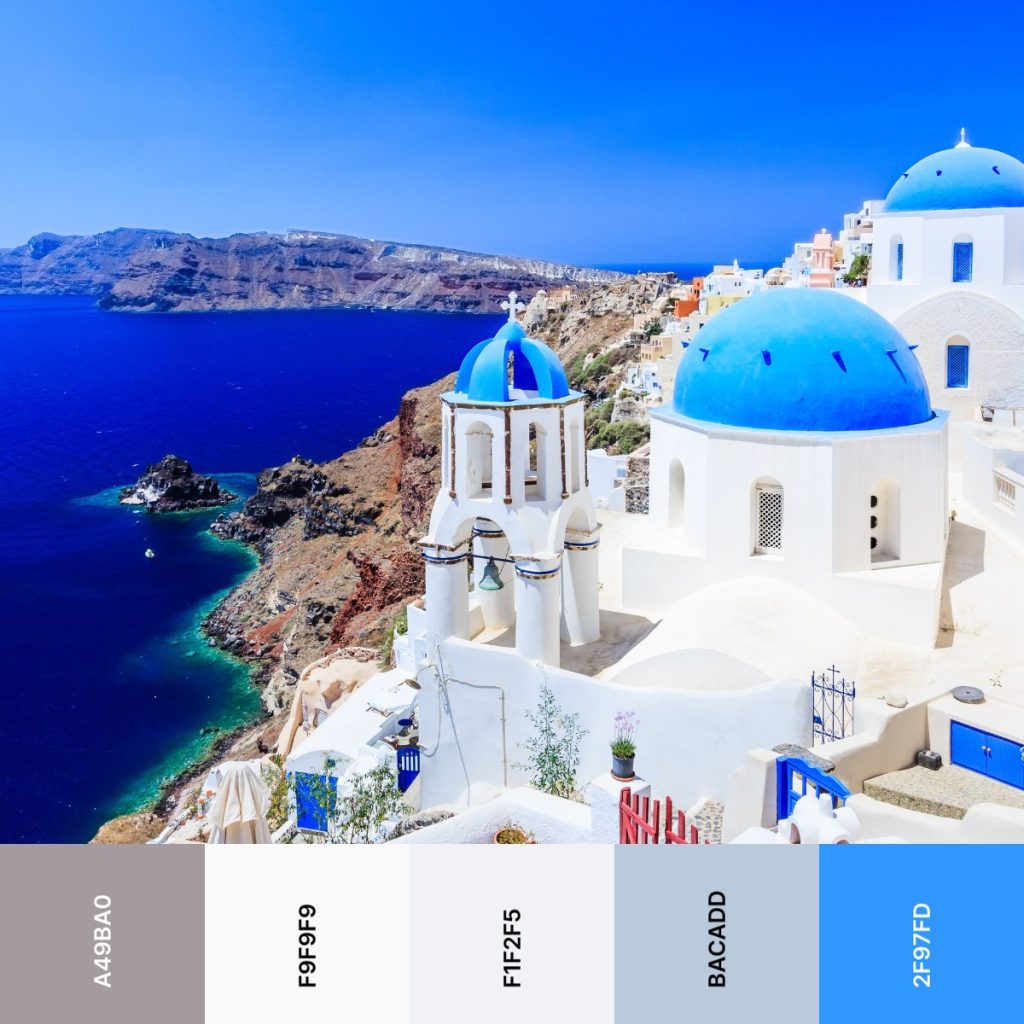 color palette white of Santorini
