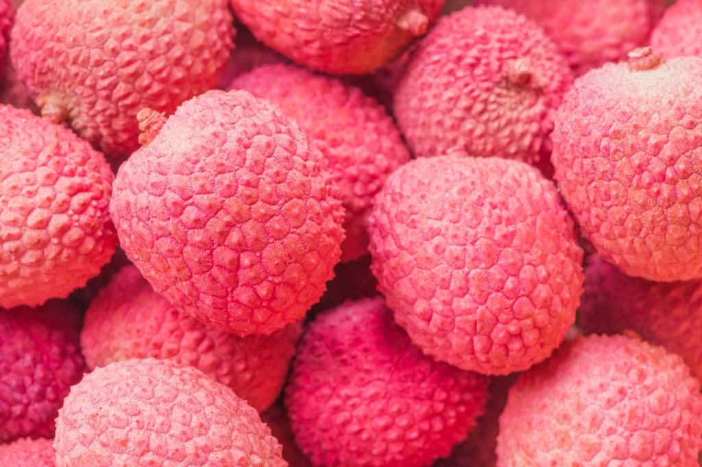 Lychees or lychee fruits