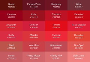 100+ Shades of Red Color with Names, Hex, RGB, & CMYK