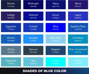 150+ Shades of Blue Color with Names, Hex, RGB, CMYK