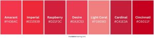 100+ Shades of Red Color with Names, Hex, RGB, & CMYK
