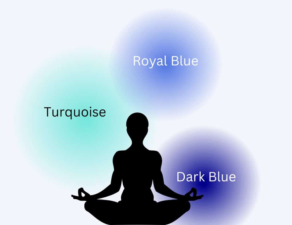 different shades of blue aura