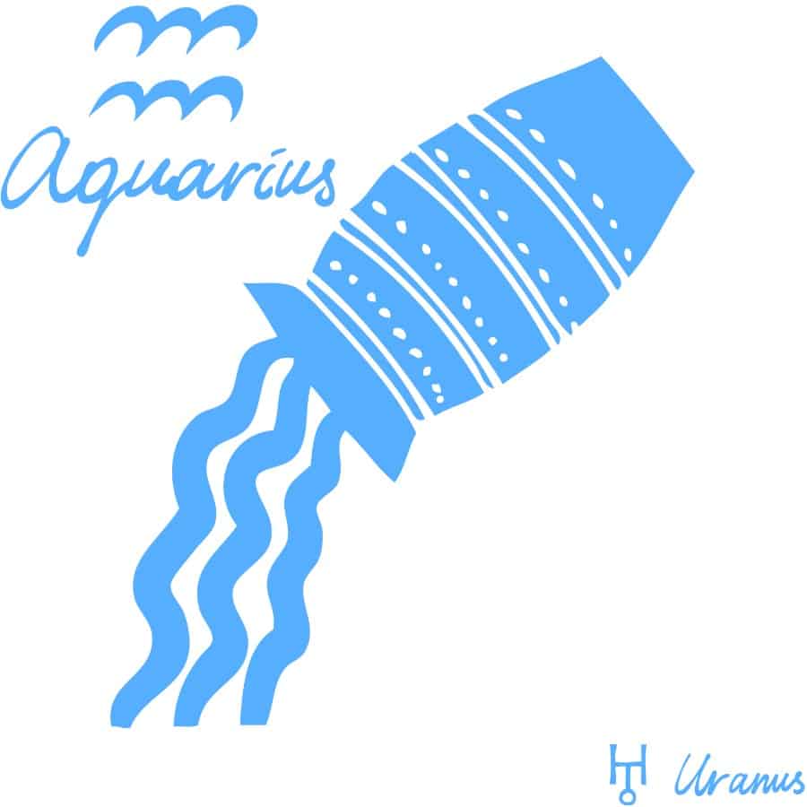 Aquarius color blue sign