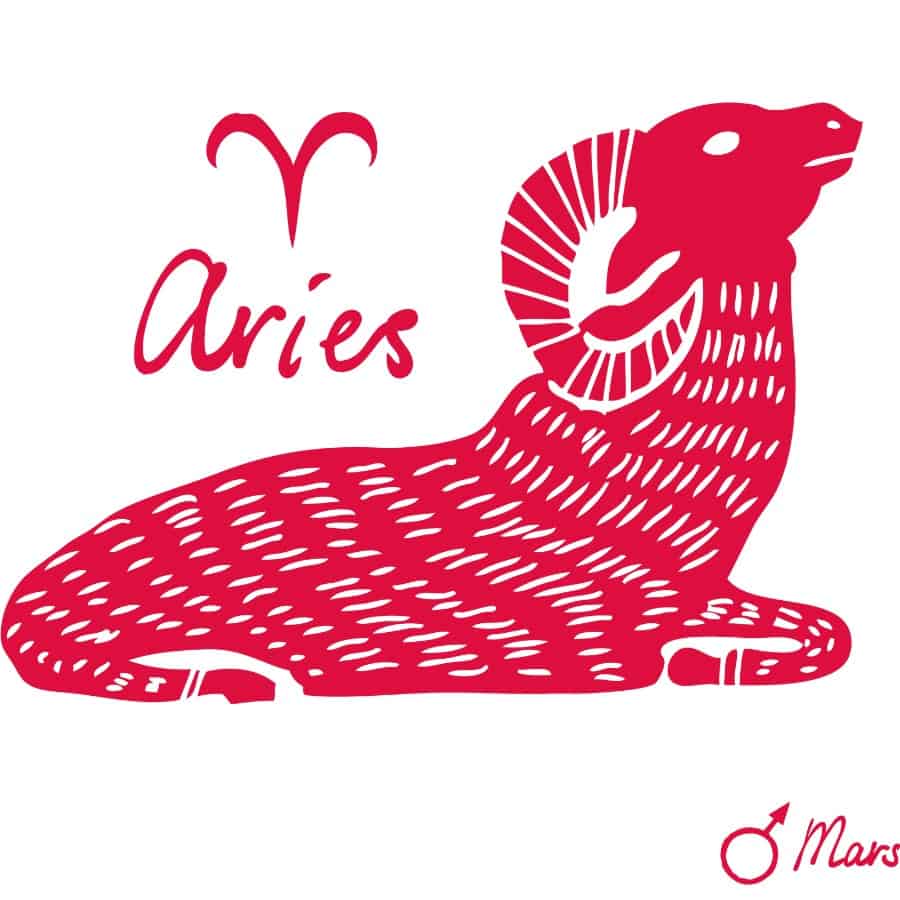 Aries color red sign