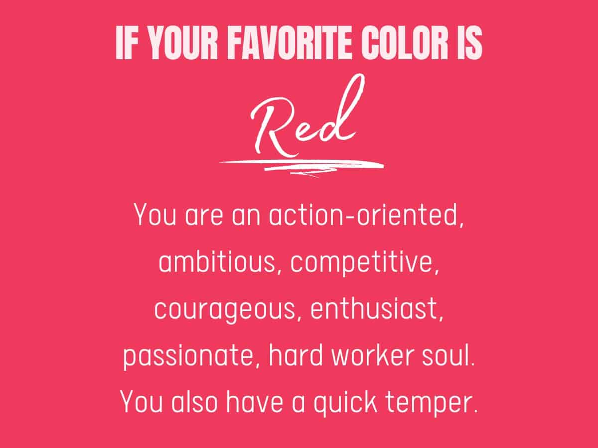 Favorite color red personality