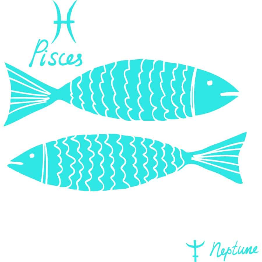 Pisces color aquamarine sign