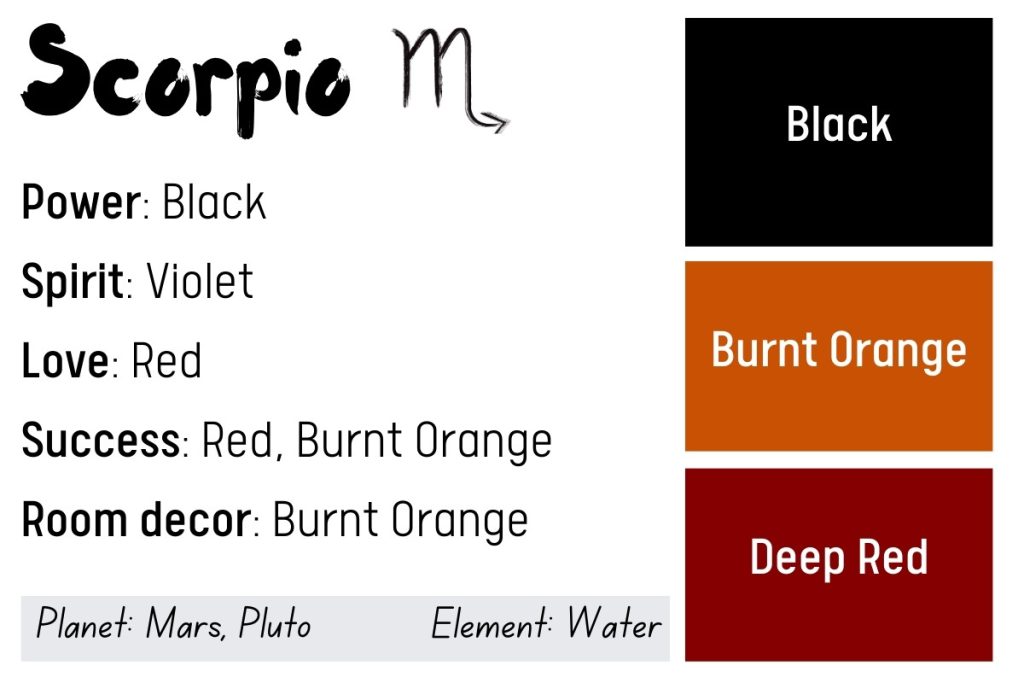 Scorpio Color Palette And Meanings Colors To Avoid