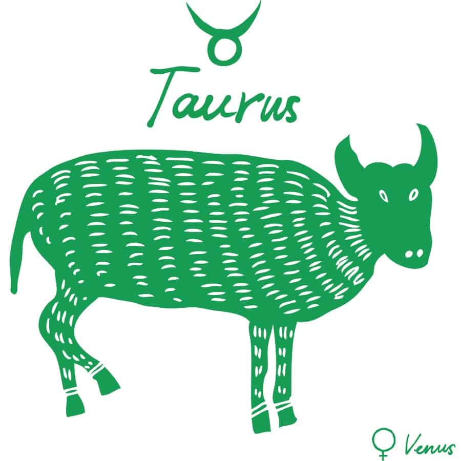 Taurus color green sign