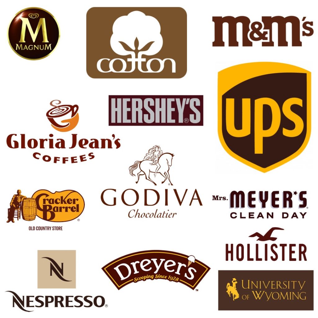 Companies and brands with brown logos
