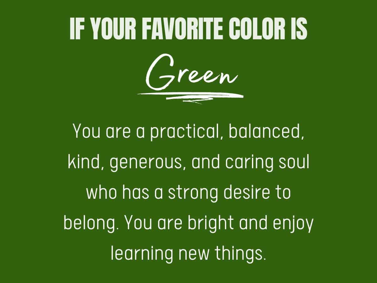 Favorite color green personality