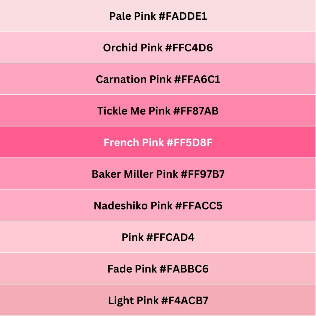 Shades Of Pink Color Names Color Psychology Shades Of Vrogue Co