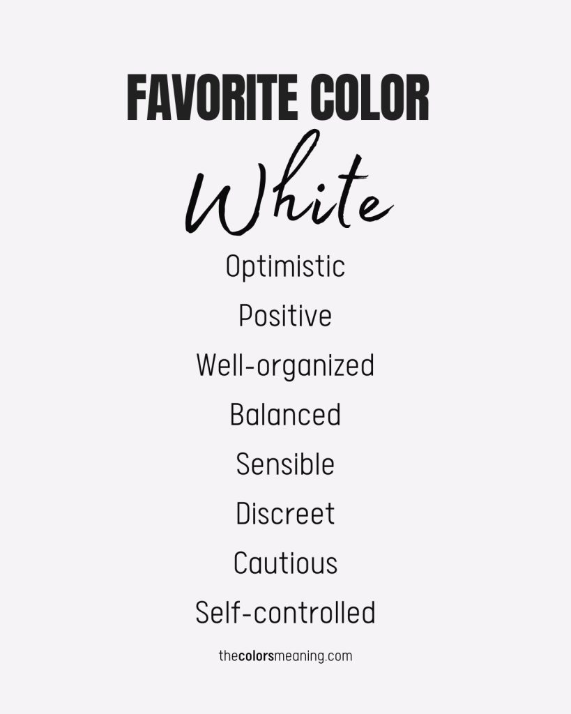 Favorite color white personality