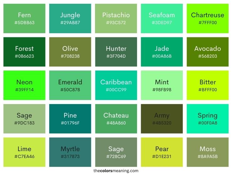 color names for green
