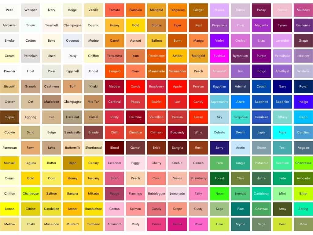 names of colors