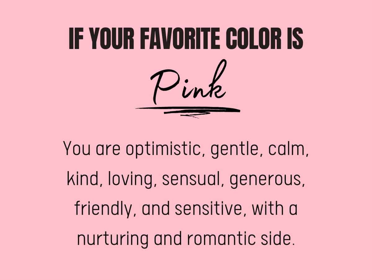 favorite color pink personality