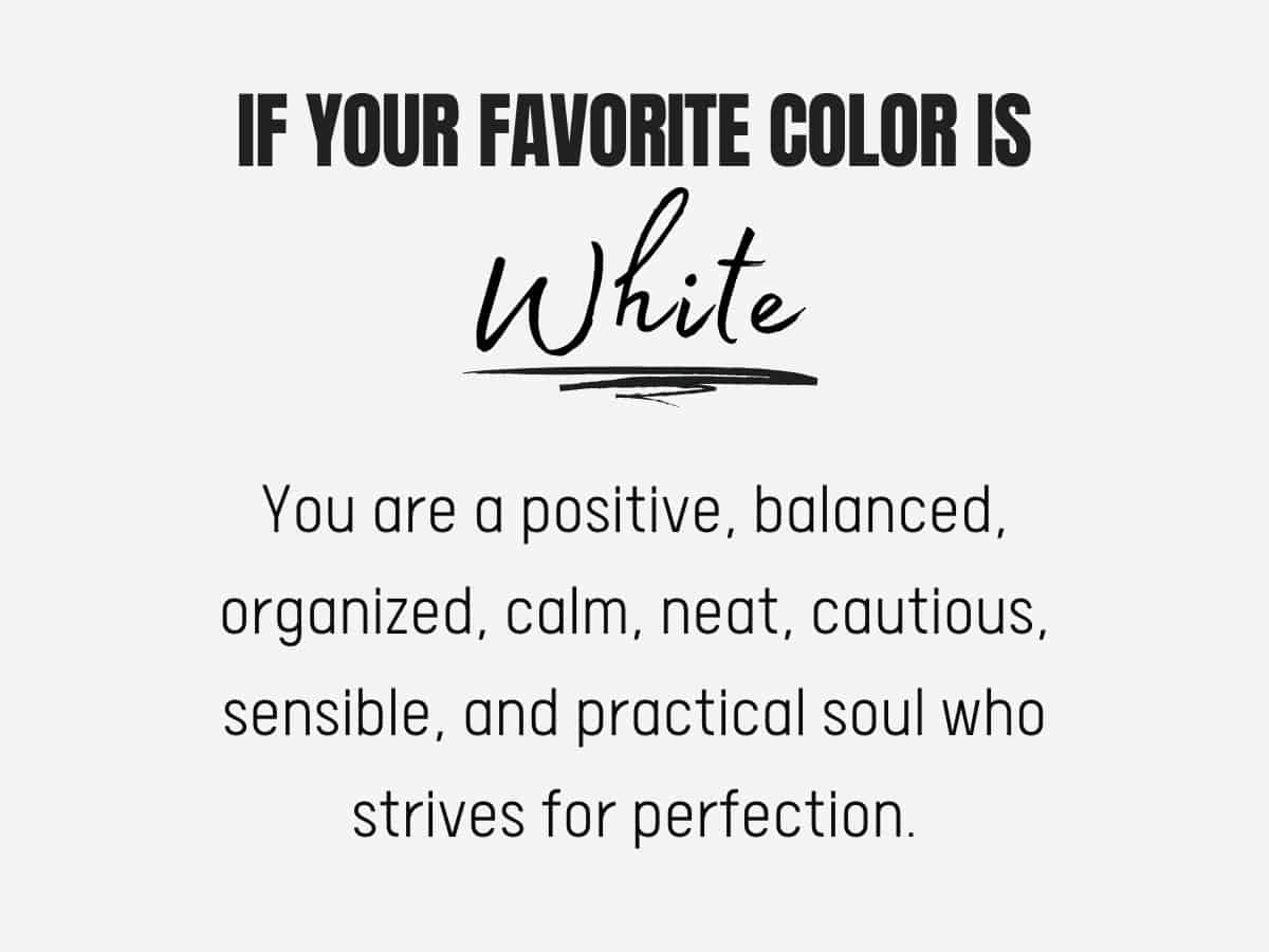 favorite color white personality