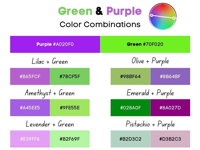 complementary green and purple combinations