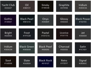 100 Shades Of Black With Names, Hex, RGB, & CMYK