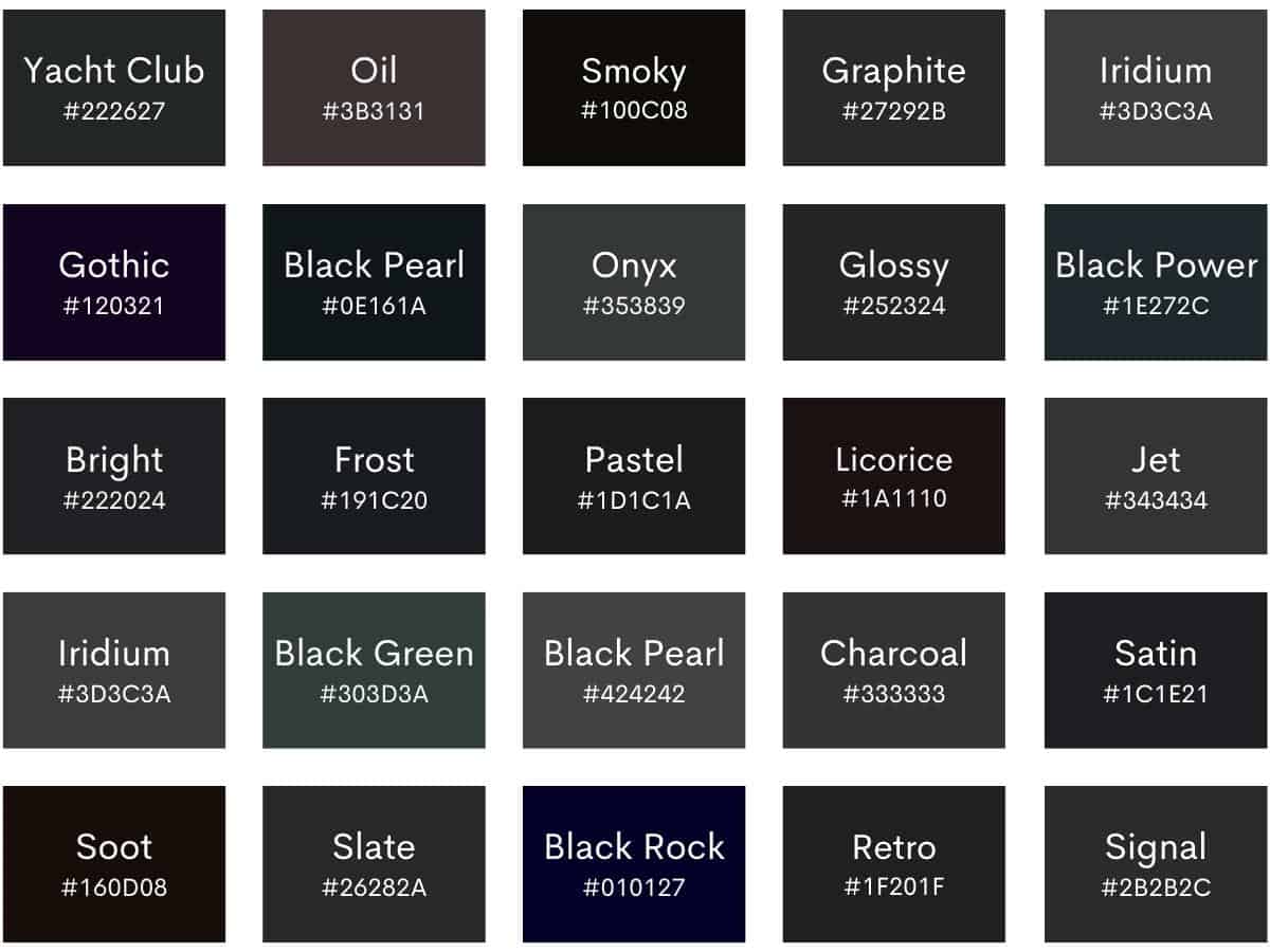 shades of black