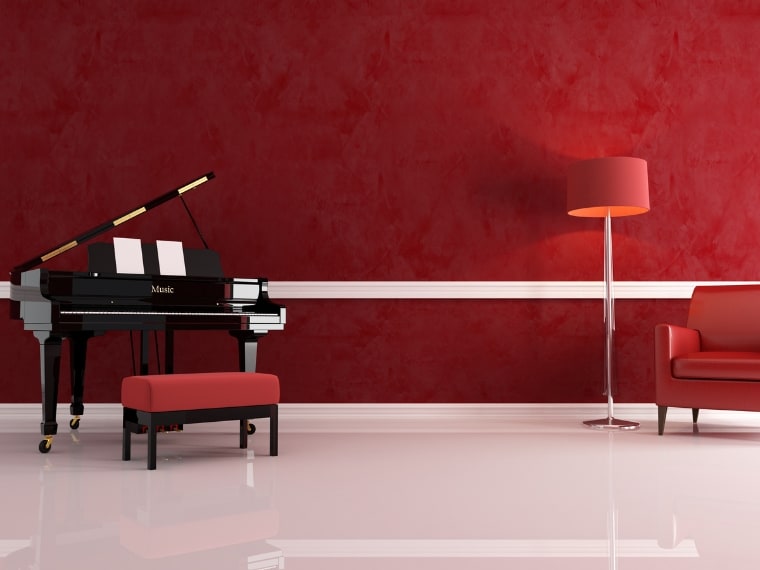 Red and black classy color combination in interior design