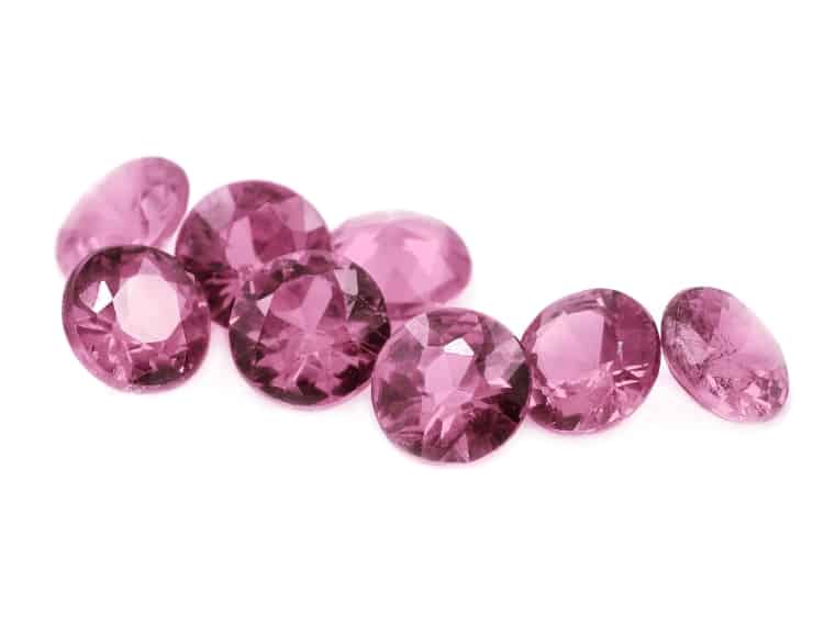 Pink tourmaline gemstones