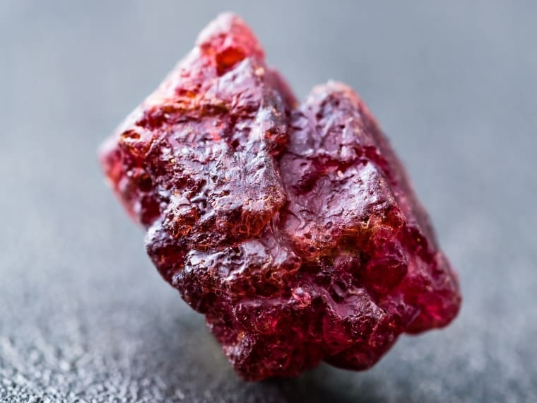 uncut red spinel crystal