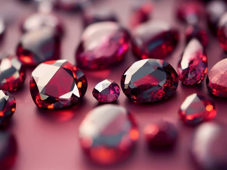 red garnet gems