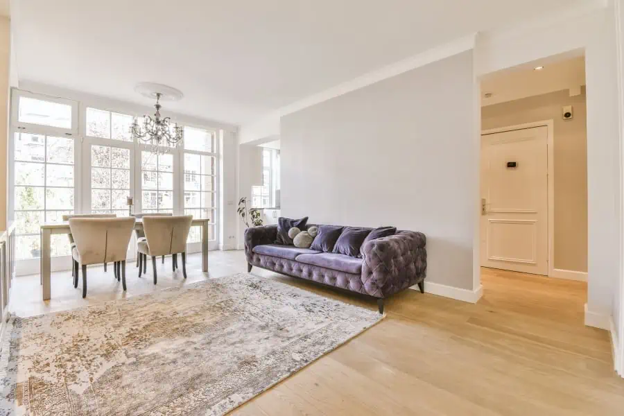 gorgeous purple and beige living room