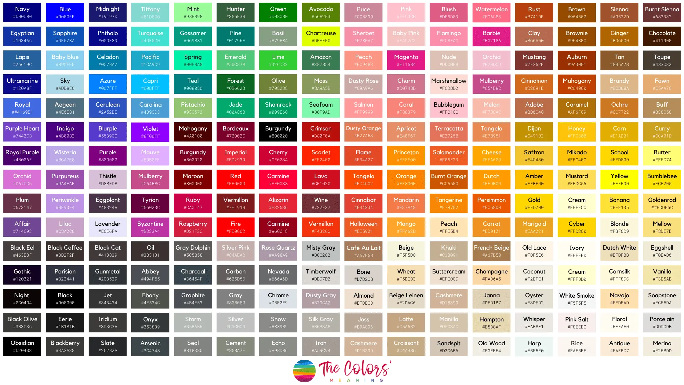 Colors That Start With B : Names, Hex, RGB, CMYK