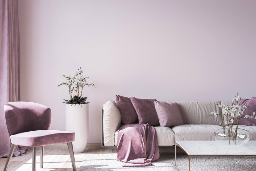 Cozy purple and pink interior design