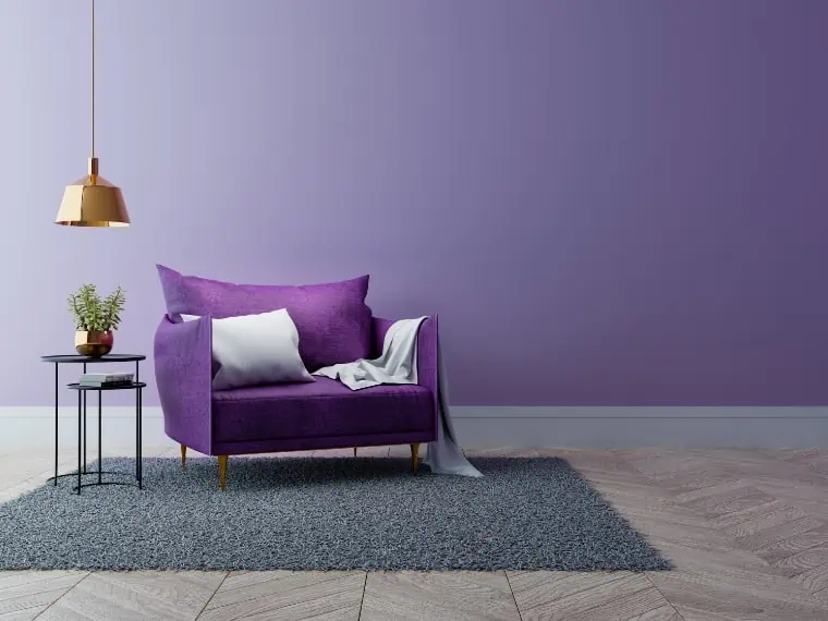 Gold is one of the colors that complement purple.