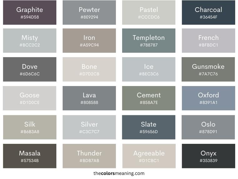 shades of gray color