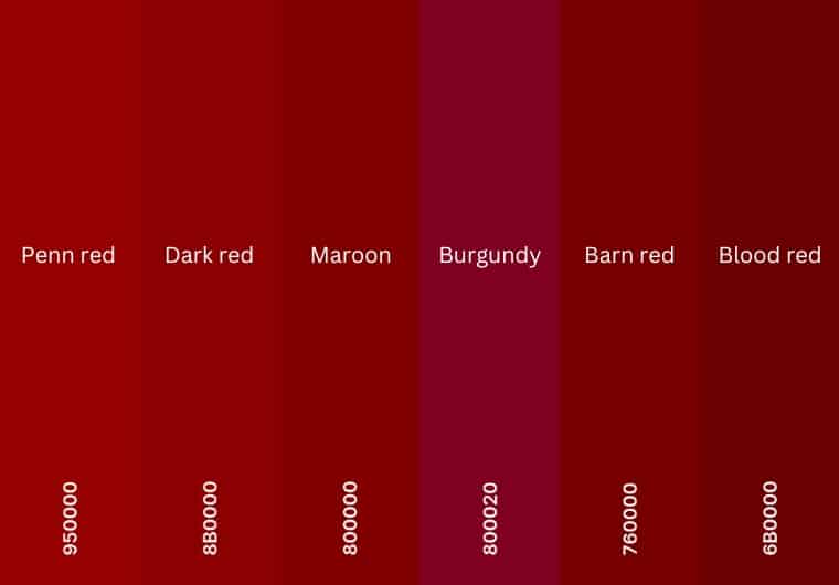 40 Shades Of Maroon Color (Names, HEX, RGB, CMYK Codes), 43% OFF