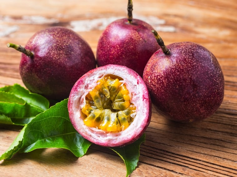 Passionfruit is one of the most delicious purple fruits