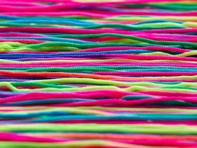 neon colored fabric tassels