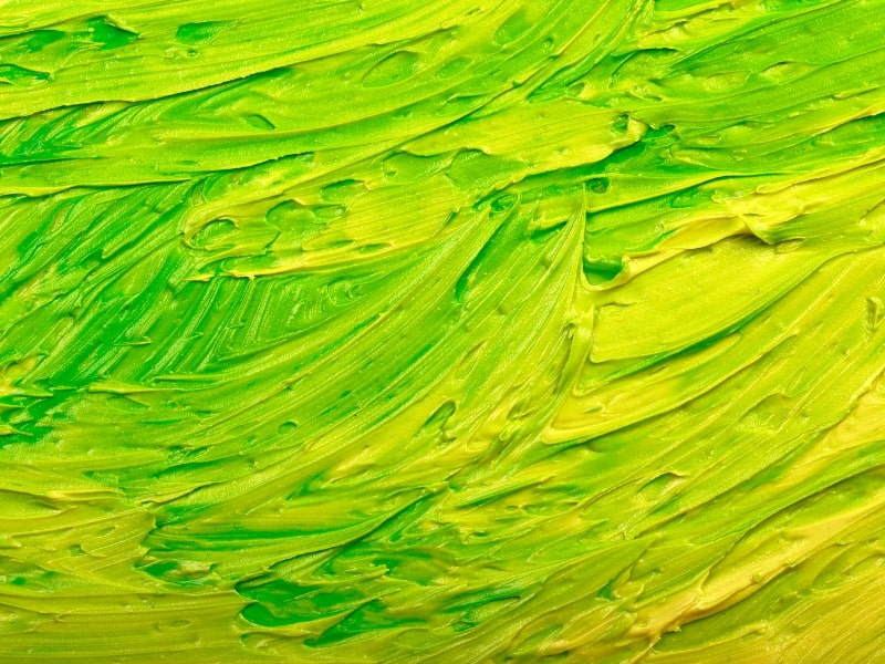 yellow and green paint mixture