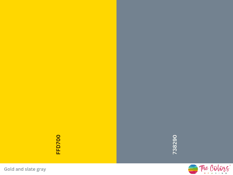 gold and slate gray color palette