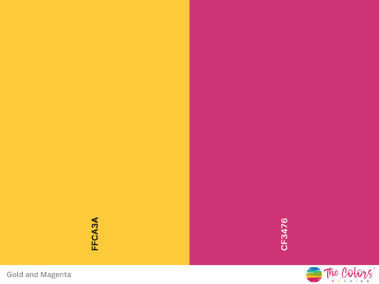 Gold and magenta color combination