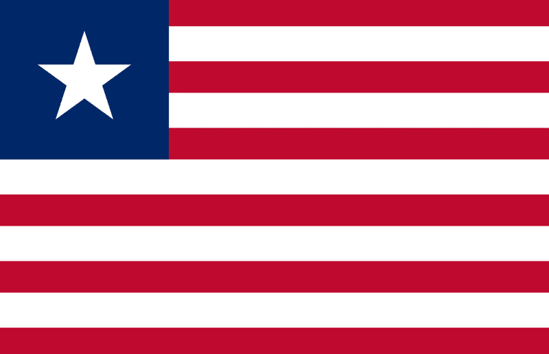 Liberia's red white blue striped flag