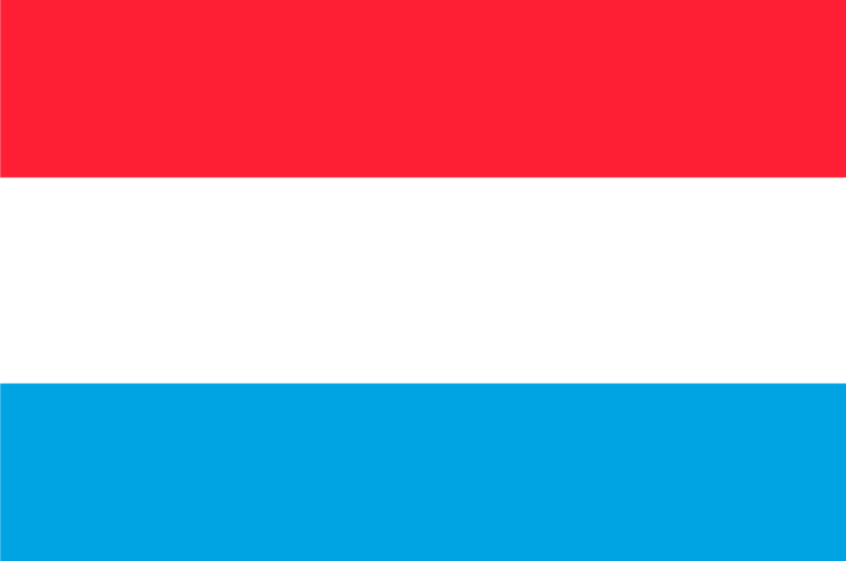Red white blue striped flag of Luxembourg