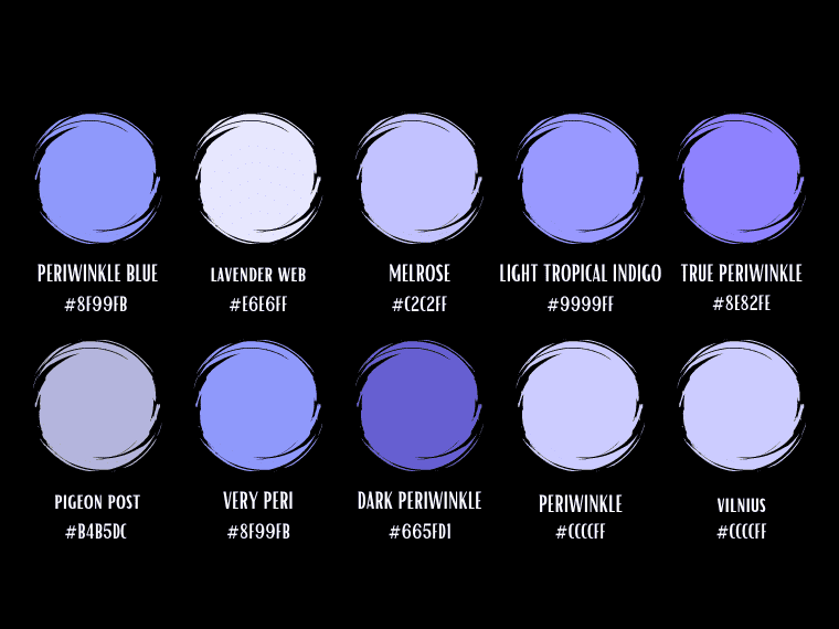 Periwinkle color codes