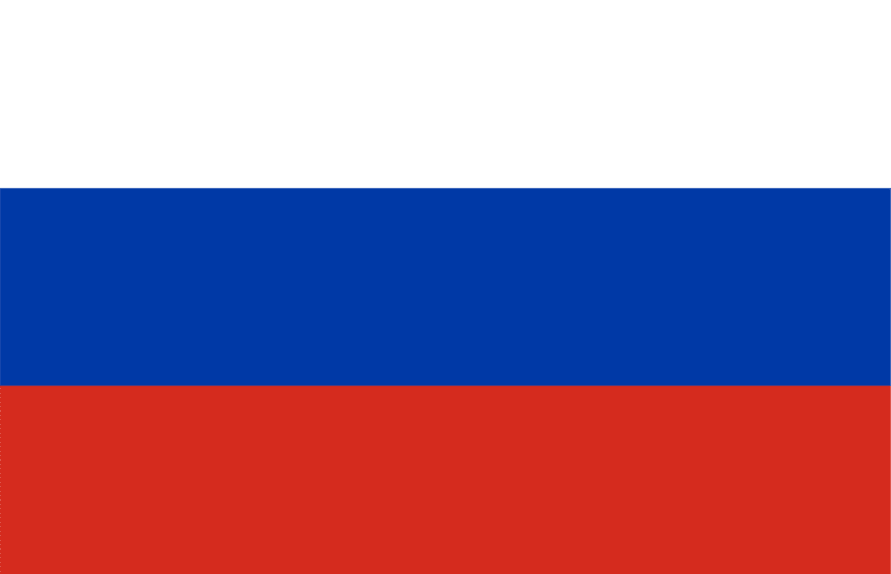 White, blue, and red striped flag of Russia