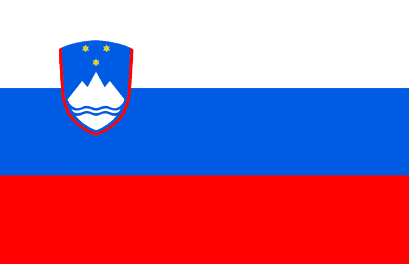 The white, blue, and red flag of Slovenia