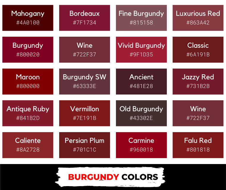 shades of burgundy