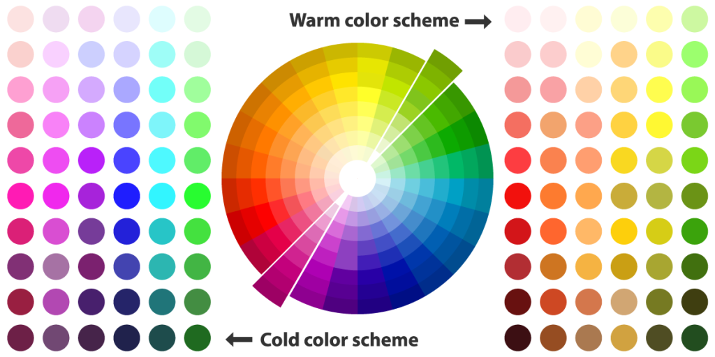 cool and warm color palette