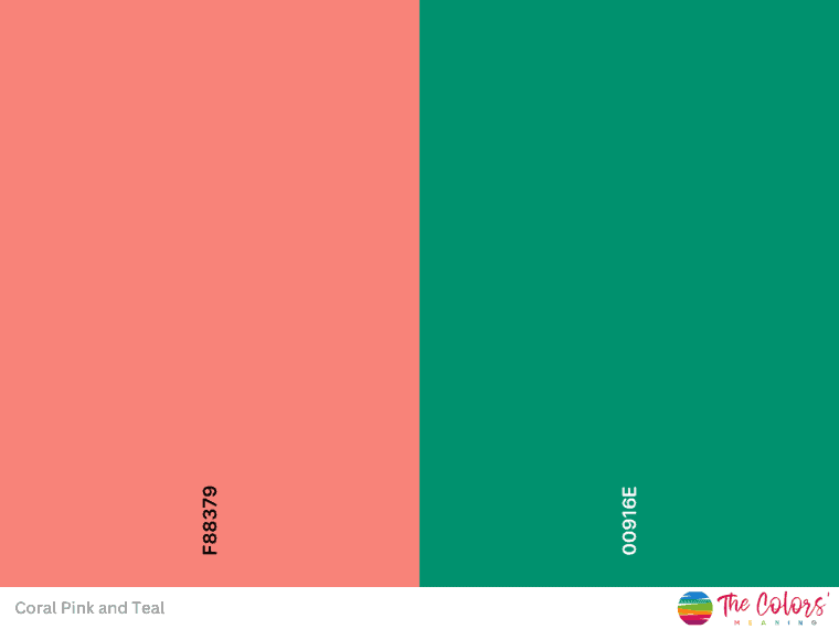 Coral and teal color combination